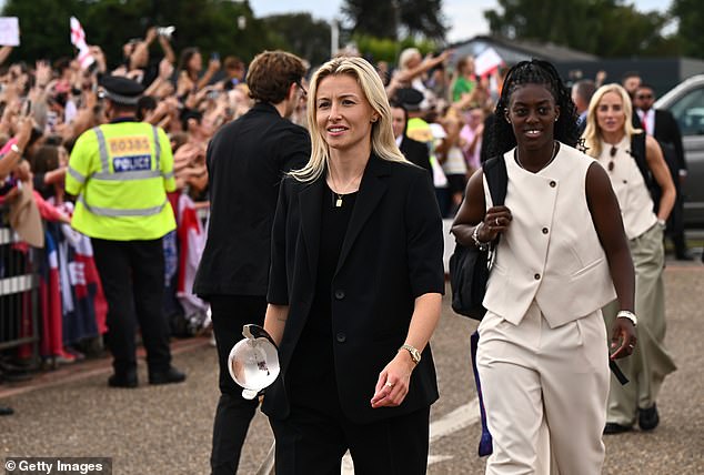Three years ago, only Leah Williamson (pictured left) was named as an OBE, while Lucy Bronze, Beth Mead and Ellen White received MBEs