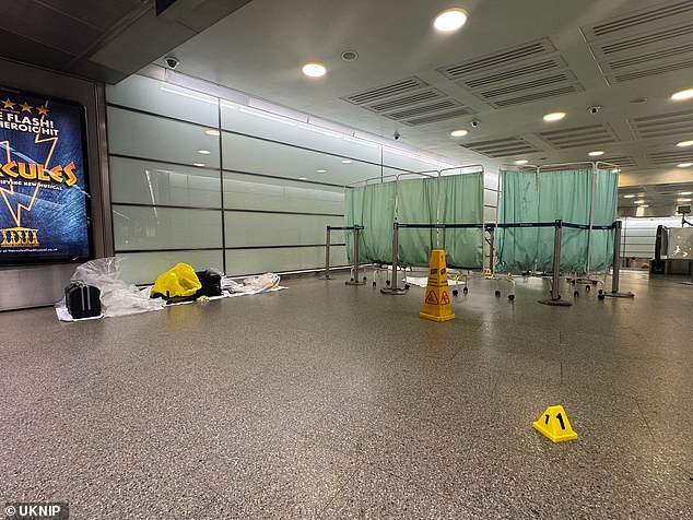 The man was treated by paramedics at around 9.18pm
