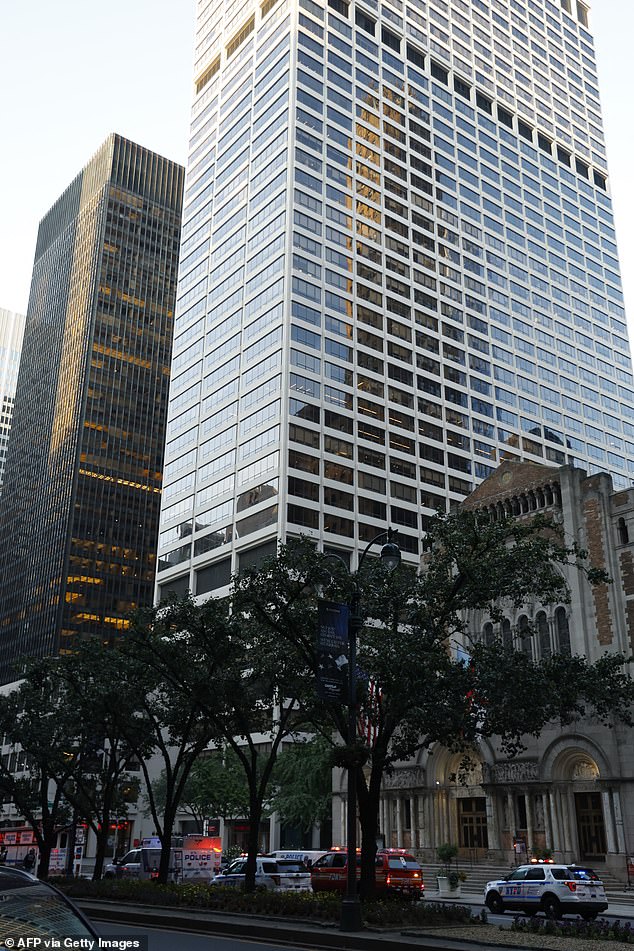 The skyscraper in midtown Manhattan (pictured) houses the headquarters for the National Football League on the fifth floor