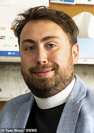 The town's vicar, Fergus Butler-Gallie (pictured) described the town as the 'checkpoint Charlie' of the sprawling Cotswolds