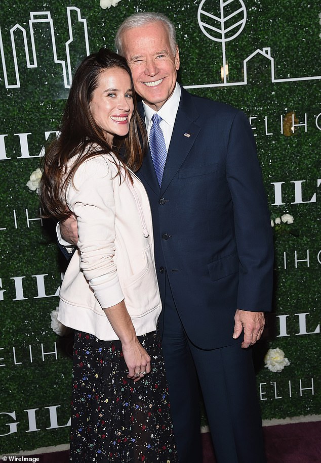 The Duke and Duchess of Sussex , who insisted that they would remain politically neutral in public ahead of the State's presidential election in November, are connected with the First Daughter Ashley (pictured with President Biden in 2017), 43, through a non-partisan initiative
