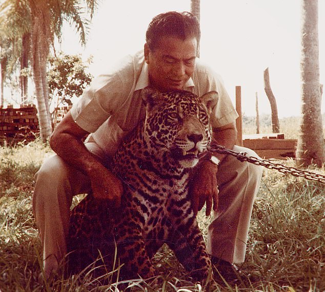 Barbie befriended drug lord Roberto Suarez (pictured with one of his pet jaguars), who was dubbed the 'world's biggest' cocaine dealer