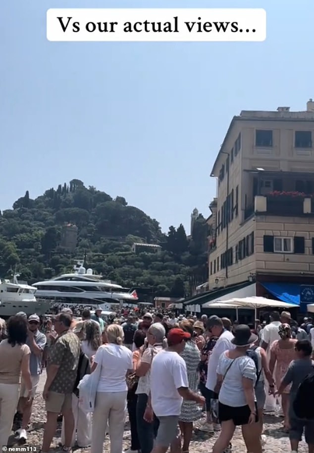 Pictured: The overcrowded reality of Portofino