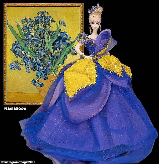 A limited edition Magia2000 Barbie doll inspired by Van Gogh’s Irises