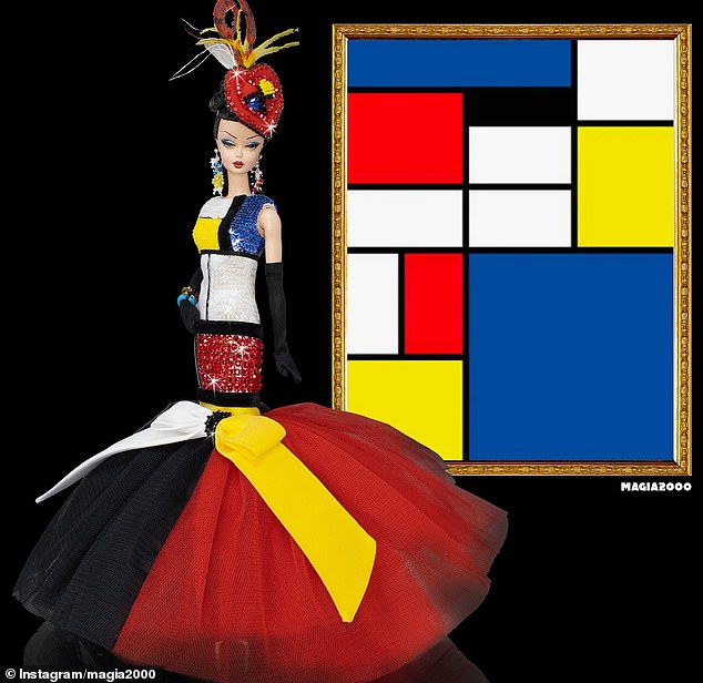 Magia2000 was often influenced by famous painters, with this doll based on Piet Mondrian's Composition with Red, Blue and Yellow