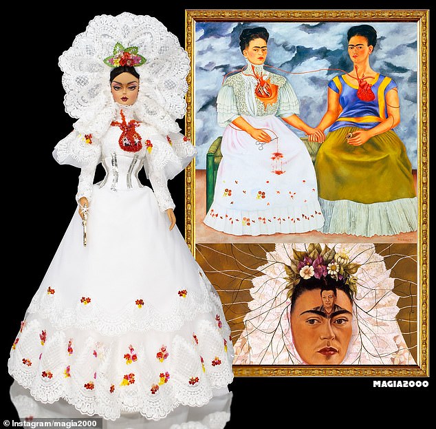 Another creation by the Magia2000 dollmakers, based on Frida Kahlo's The Two Fridas