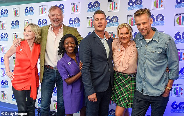 Despite leaving Blue Peter in scandal, Richard returned for the show's 60th anniversary episodes on 2018 (pictured far right with Anthea Turner, John Leslie, Diane-Louise Jordan, Tim Vincent and Katy Hill)