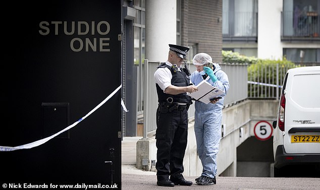 Terry was pronounced dead at the scene while University of Gloucestershire graduate Brendan was taken to hospital where he later passed away despite the best efforts of medics. Pictured: Forensics at the scene today