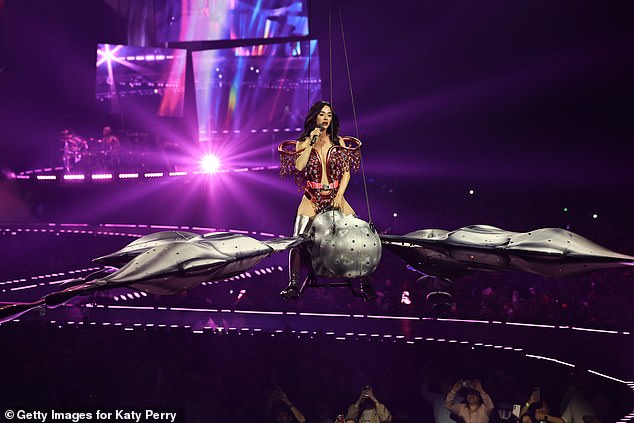 Shortly after the flight, Perry kicked off her Lifetimes tour (pictured) which has suffered from a series of setbacks