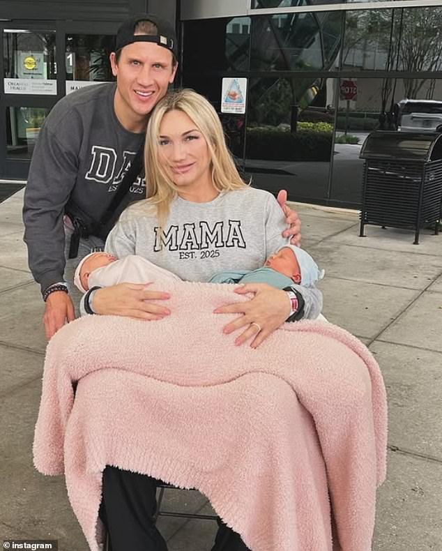 Olesky and Brooke, who married in 2022, welcomed their twins earlier this year