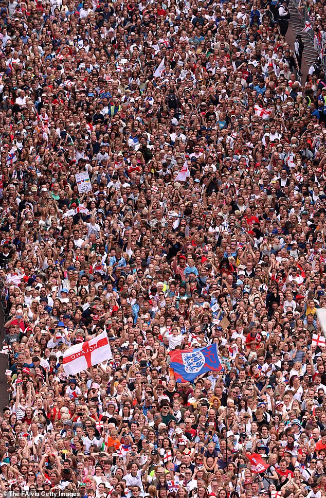 The FA confirmed that a crowd of 65,000 thousand people gathered to celebrate the triumph