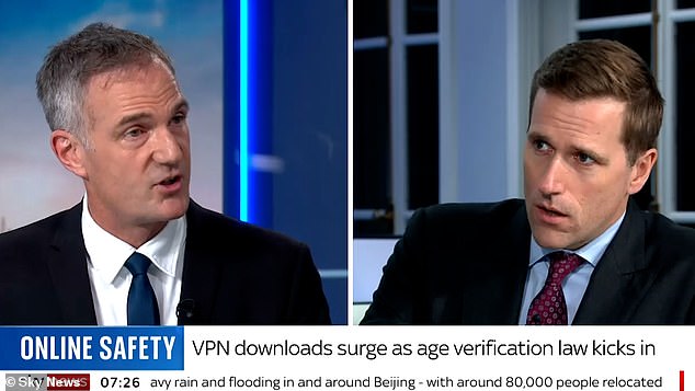 Peter Kyle, left, told Sky News that Nigel Farage's opposition to the Online Safety Act means Farage would have been on Savile's side