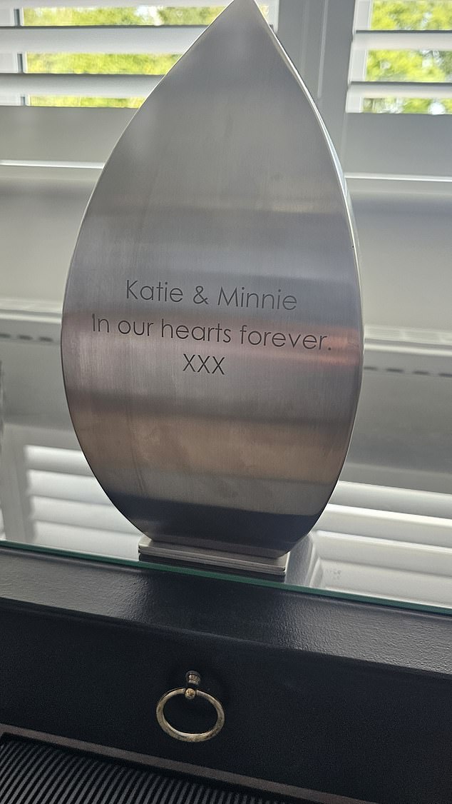 Katie's ashes are kept alongside her dog Minnie's in her childhood bedroom in Stevenage where she died
