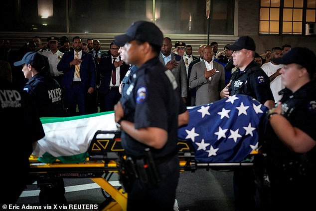 Mayor Eric Adams attends dignified transfer of slain NYPD officer Didarul Islam, who was killed during a mass shooting