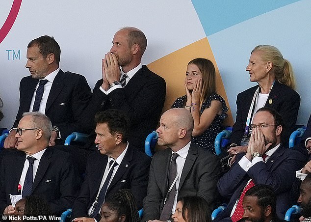 William and Charlotte subsequently flew to Switzerland on Sunday to cheer on the Lionesses as they won the Euros final