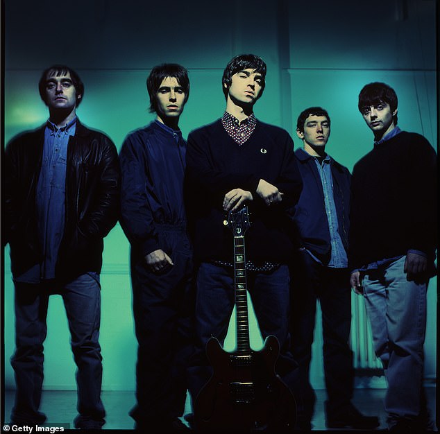 The musician, 53, who is still based in Manchester, lost his place in the band forever when an argument in 1995 ended in him telling Noel to f*** off (L-R Paul Arthurs aka Bonehead, Liam, Noel, Tony and Paul McGuigan in 1993)