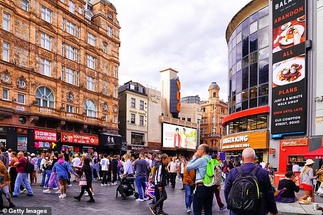 London¿s iconic West End, including Leicester Square (pictured) has more knife crime than almost 15 per cent of the rest of the capital combined