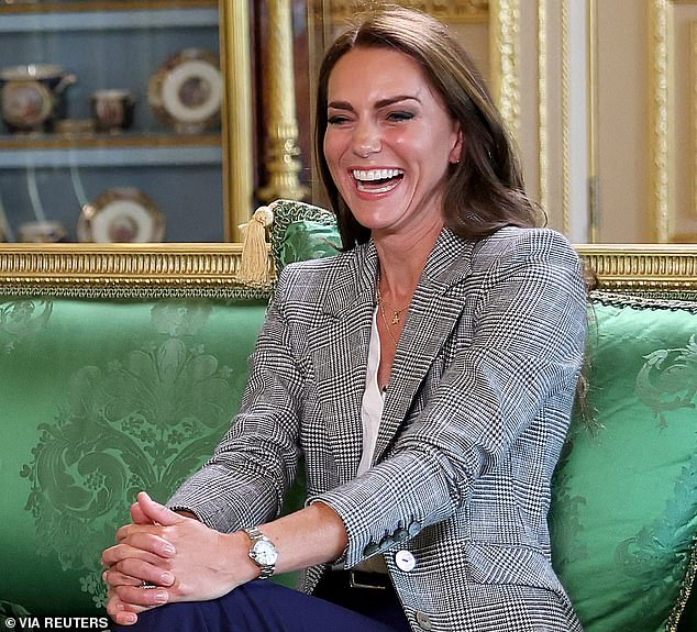 Catherine, Princess of Wales, also seemed to see the fun side as she attended the recording of a special episode of The Good, The Bad and The Rugby podcast