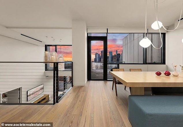 It featured a dining space on the second floor of Ed's rental Brooklyn apartment