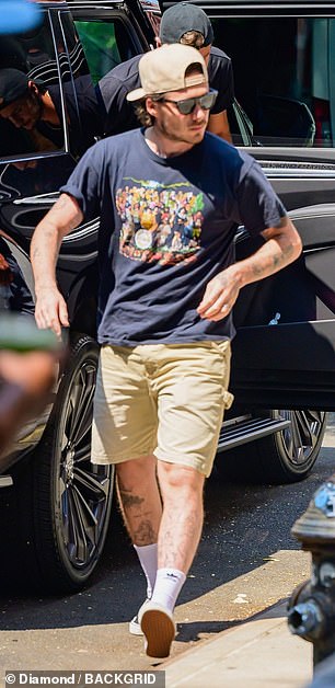 Brooklyn's return to the U.S. comes as his family continue their annual St Tropez getaway