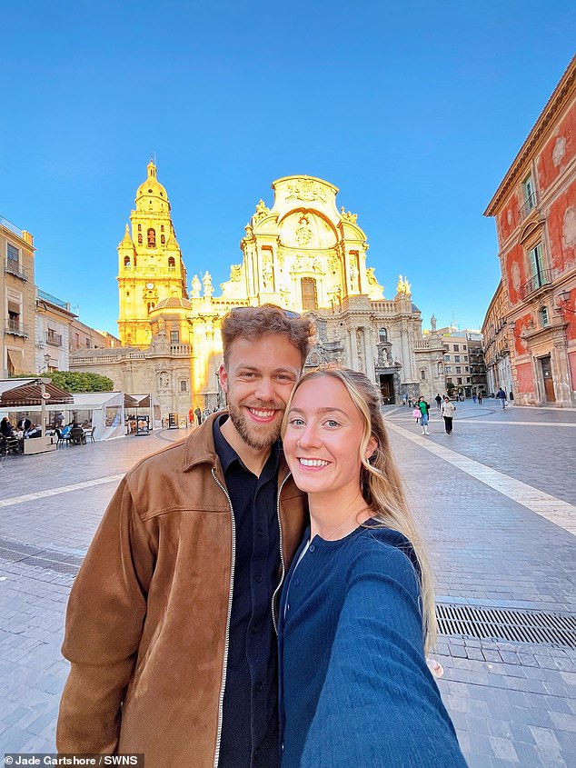 Jade Gartshore and husband Edward Partis in Murcia, where they have now permanently moved