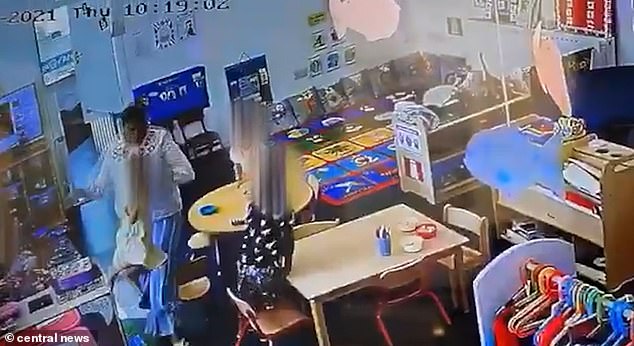 CCTV footage from the nursery’s main room was played in court and showed Fajal aggressively grabbing the girl by her left arm