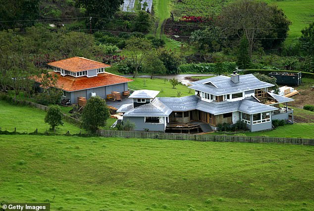Residents on the island have claimed that Oprah 'refused' to open her private road, which would help ease congestion for those trying to escape (pictured Oprah's estate in Hawaii)