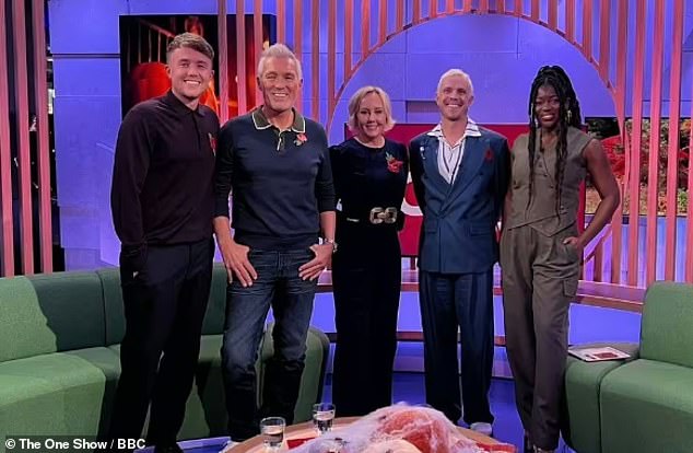 During his time on The One Show, he found himself in the middle of a nepotism row when he interviewed his own parents on the show (pictured alongside Jake Shears and Clara Amfo)