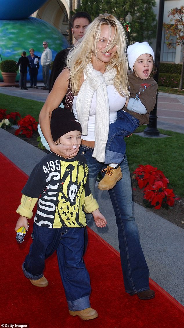 It's clear that being a present, loving parent has been the priority for both Pamela and Liam, whose children have gushed about their mother and father in interviews. Pictured with her sons in 2001