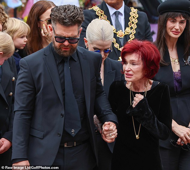 Sharon was emotional as she was seen in Birmingham today with son Jack
