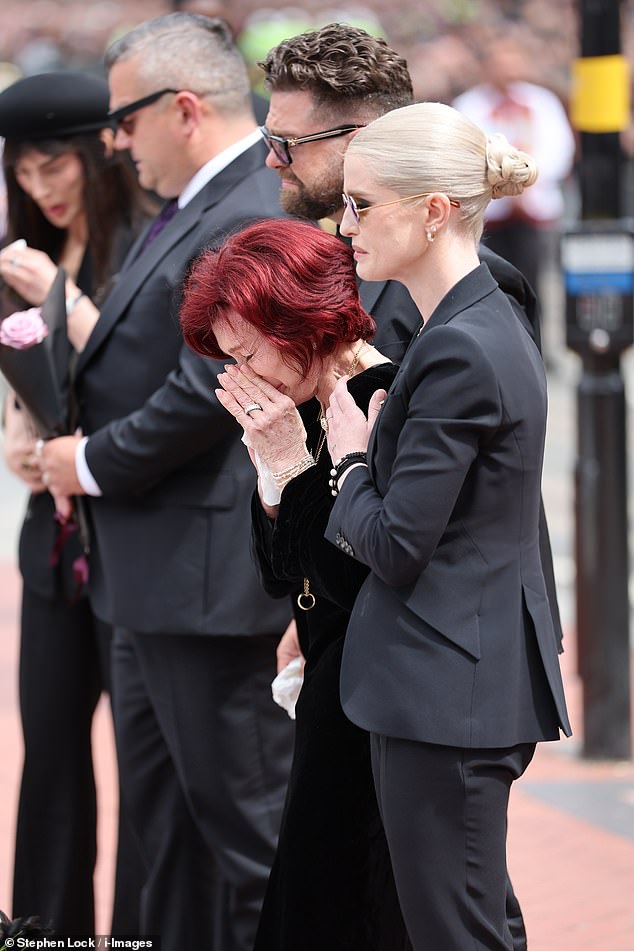 Sharon Osbourne is seen today attending her late husband Ozzy's funeral procession