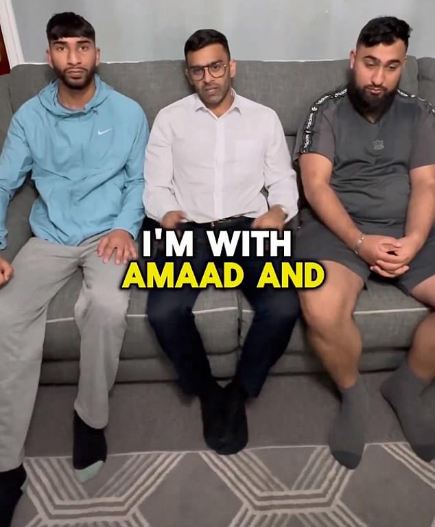 TikTok lawyer Akhmed Yakoob (centre with brothers) poured fuel on the fire when he described it as an 'assassination attempt'