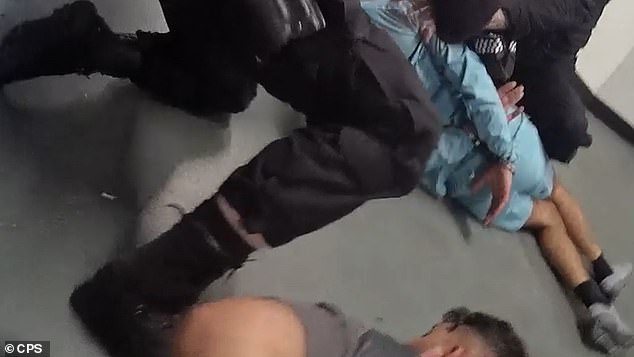 Amaad and Amaaz (in blue) can be seen on the ground following the  incident