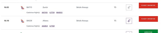 Many flights have been diverted due to the widespread issue