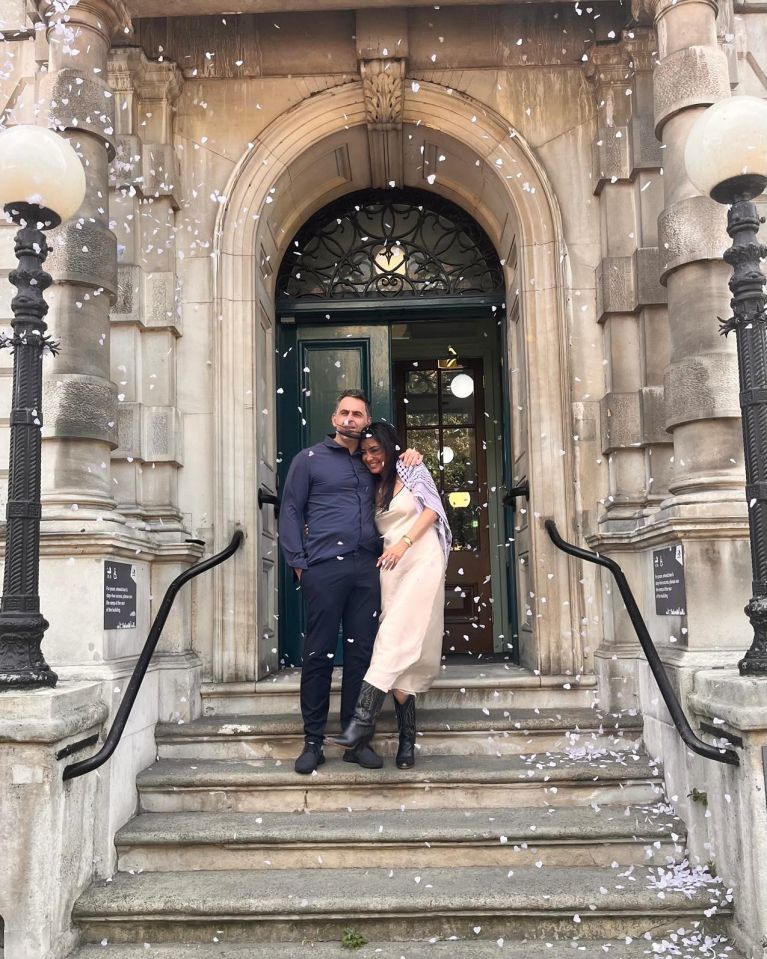 Ronnie O'Sullivan and Laila Rouass on their wedding day.