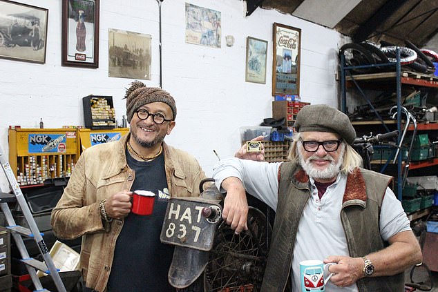 Shed and auto enthusiasts Fuzz Townshend (left) and Henry Cole (right) featured in the forthcoming seventh series of discovery+ show Shed And Buried