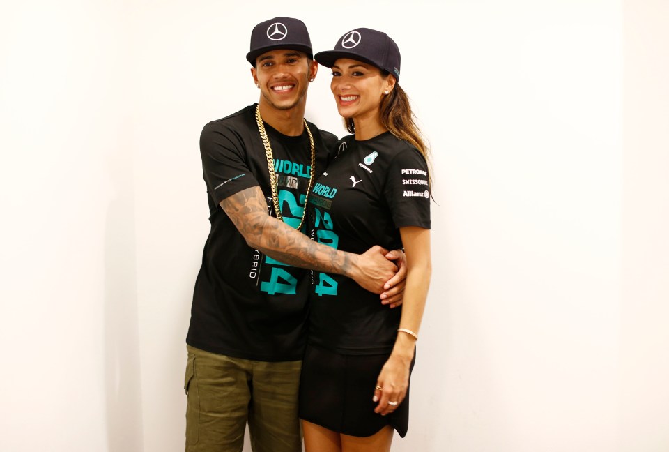 Lewis Hamilton and Nicole Scherzinger at the Abu Dhabi Grand Prix.