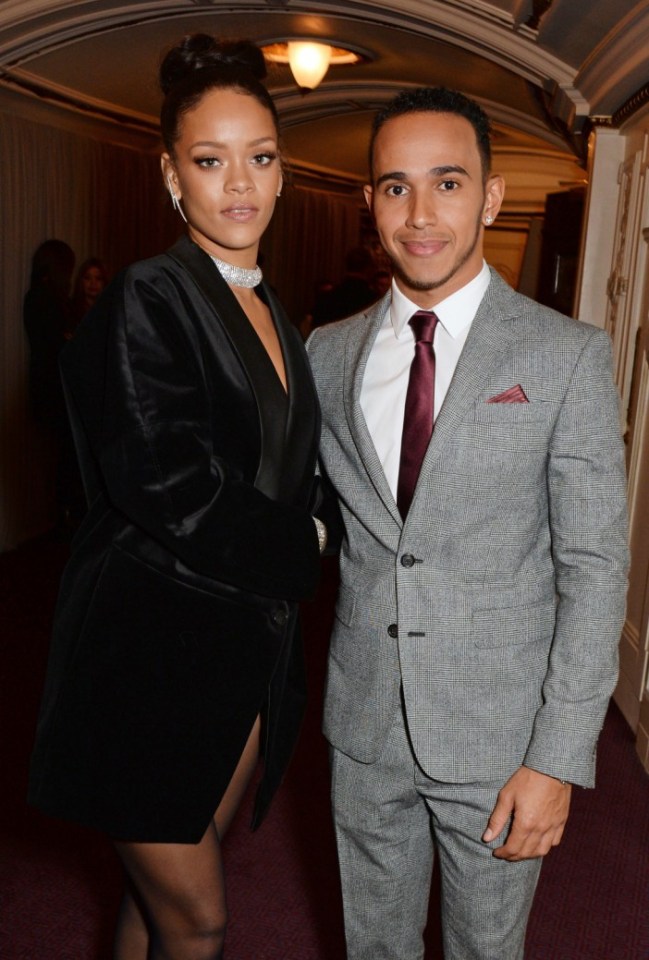 Rihanna and Lewis Hamilton at the British Fashion Awards.