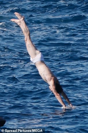 Cruz launched into an impressive dive into the water below