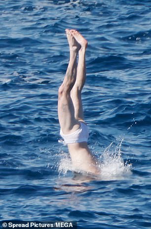 Cruz launched into an impressive dive into the water below