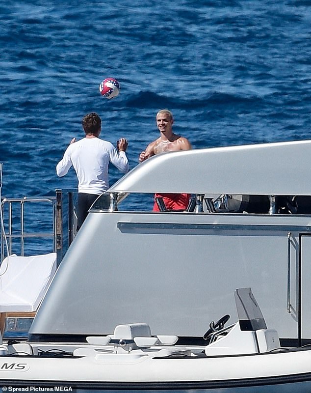 Romeo was seen playing with a ball on the deck