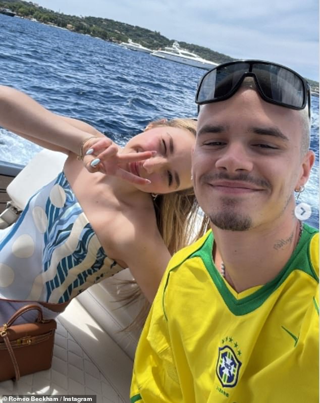 Romeo and Harper, 14, originally joined their parents Victoria, 51, and David, 50, for some time away, before they were later joined by Cruz and Jackie
