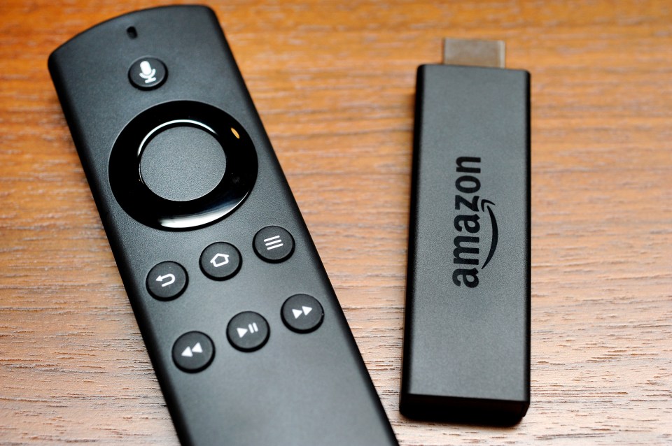 Amazon Fire TV stick and remote.