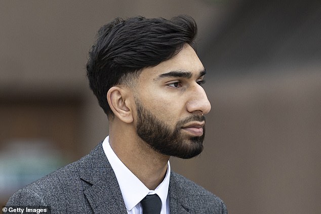 Mohammed Fahir Amaaz, pictured this month, one of two brothers accused of raining down blows during the incident was found guilty on Wednesday of assaulting two female officers
