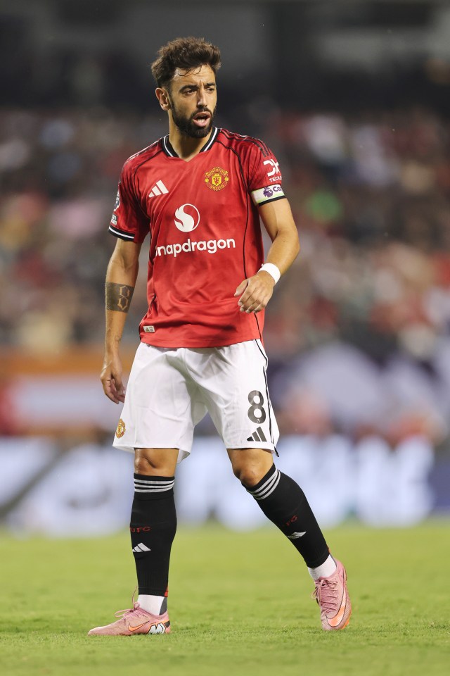 Bruno Fernandes of Manchester United during a soccer game.