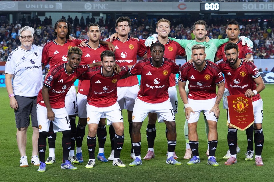 Manchester United soccer team group photo.