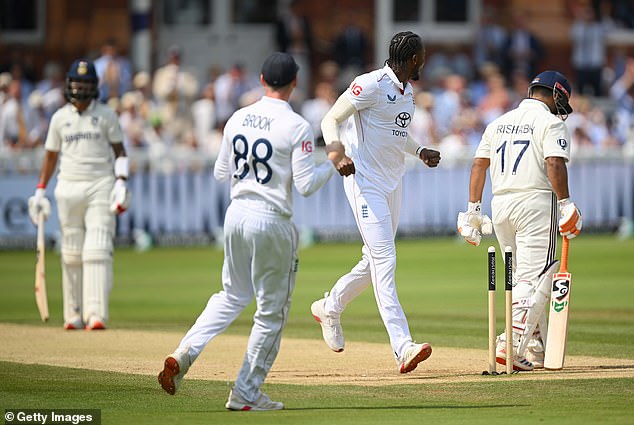 Jofra Archer sent Rishabh Pant on his way at Lord's after sending his off stump flying