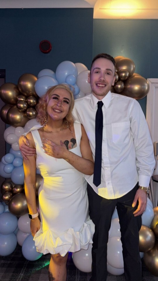 PIC FROM KENNEDY NEWS AND MEDIA (PICTURED: MATTHEW WILKINSON, 25, WITH PAIGE VICKERS, 25, AFTER GASTRIC SLEEVE SURGERY) A size 28 junk food addict who scoffed TWO McDonald's breakfasts a day says even her family doesn't recognise her after losing a whopping 14 stone - thanks to a £3,000 gastric sleeve. Paige Vickers, who tipped the scales at 23st, said she was mercilessly mocked at school and dubbed a 'whale' by cruel bullies for being 'on the bigger side'. Caught in a vicious cycle of bingeing and dieting, the 25-year-old piled on the pounds from scoffing takeaways, crisps and chocolates. DISCLAIMER: While Kennedy News and Media uses its best endeavours to establish the copyright and authenticity of all pictures supplied, it accepts no liability for any damage, loss or legal action caused by the use of images supplied and the publication of images is solely at your discretion. SEE KENNEDY NEWS COPY - 0161 697 4266
