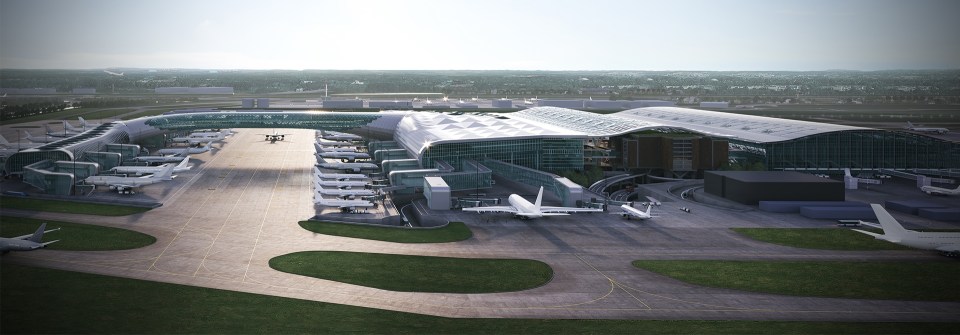Illustration of Heathrow Airport expansion proposal.
