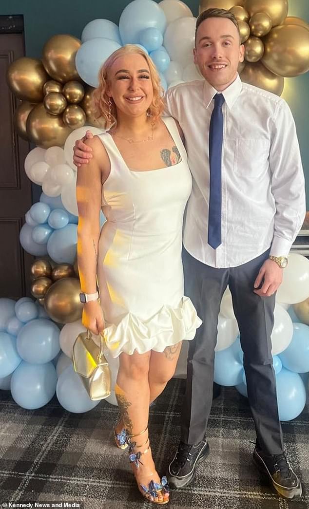 Paige, pictured with partner Matthew Wilkinson, lost an incredible 14 stone, going from a size 28 to a svelte size 10